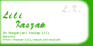 lili kaszap business card